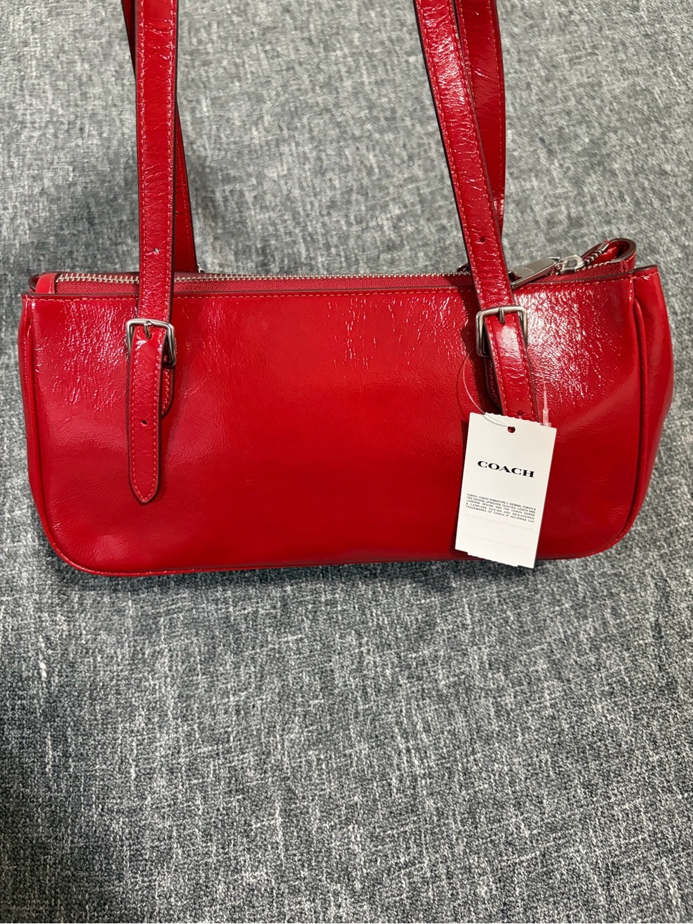 Coach Asher in Dark Cardinal Glazed Leather and Silver Hardware - Picture 4 of 6